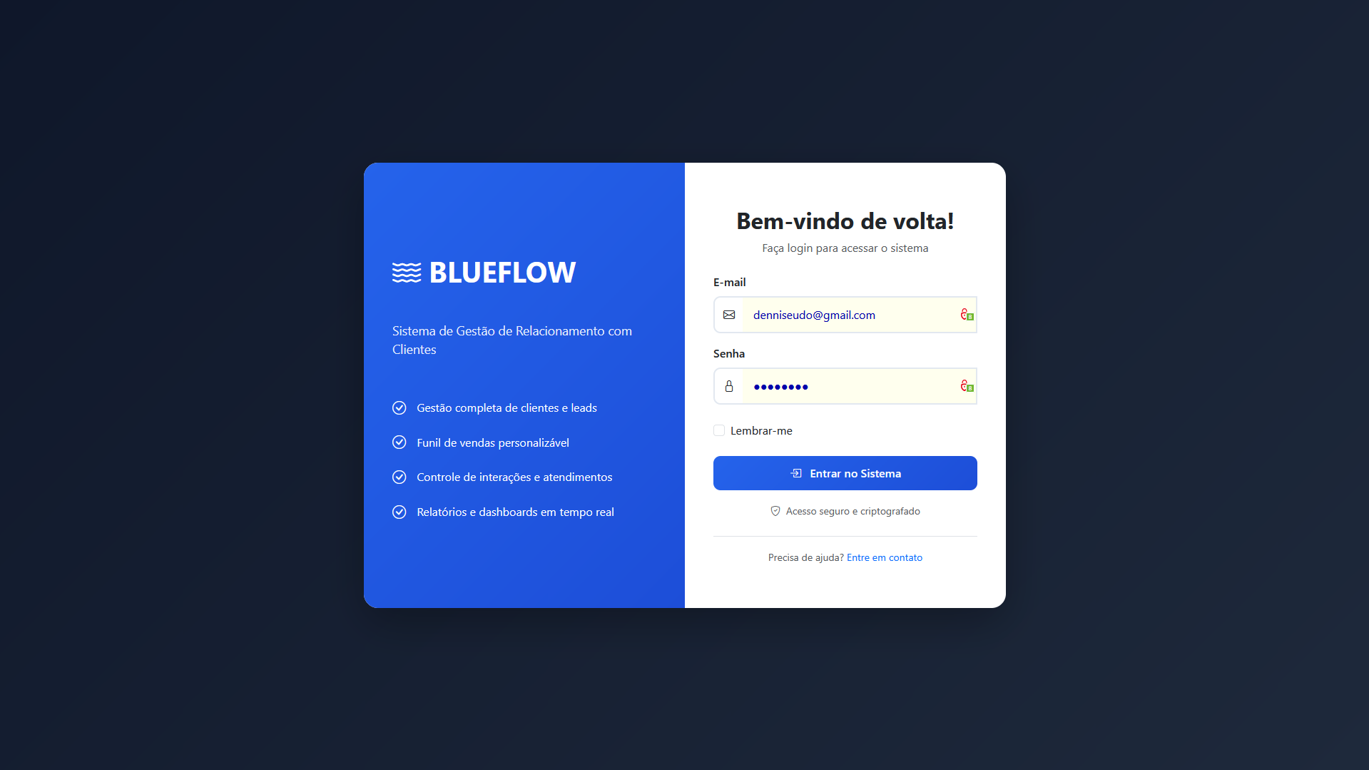 BLUEFLOW CRM - Gestão de Clientes & Vendas