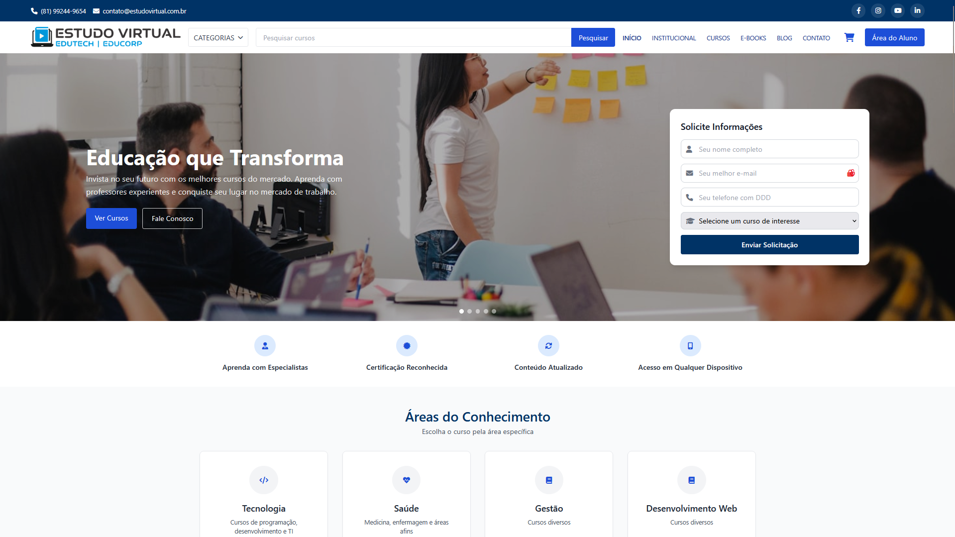 EAD Estudo Virtual - Plataforma LMS & Cursos